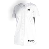 adidas Diamond Queen Elite Full Button Jersey - Women's Softball M White/Onix