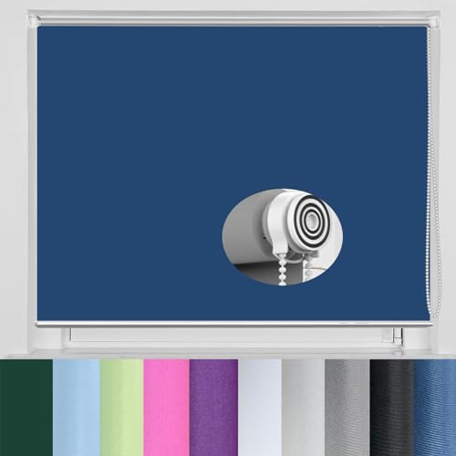 Easy Fit Navy Blue UV Resistant Day and Night Rollos 45 x 110 cm for Home Office Window