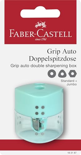 Faber-Castell 183187 Doppelgriff-Anspitzer, Pastellgrün