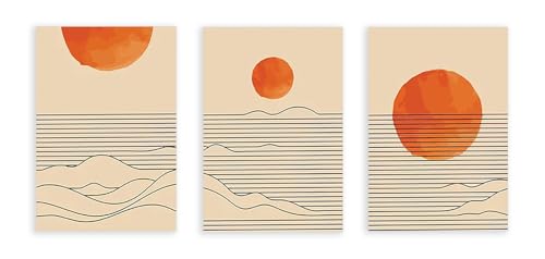 Peinture abstraite orange brûlée d'art mural de qualité supérieure sans cadre
