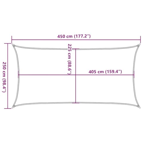 vidaXL Sonnensegel Sonnenschutz Windschutz Sonnendach UV Schutz Sonnenschutzsegel Schattenspender Garten Terrasse Balkon 160g/m&sup2; Rot 2,5x4,5m HDPE