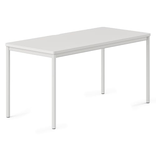 Image of Branch Daily Desk, Functional at Home Office Desk with Effortless Assembly | Timeless Design, Rounded Corners, and Built-in Cable Notch, 58 inch W x 27 inch H x 24 inch D, White