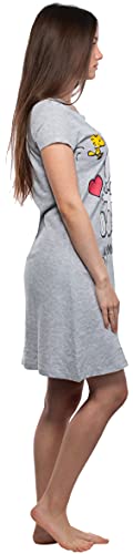 Brandsseller-Nachtshirt-Nachthemd-Freizeitshirt-Longshirt-Kurzarm-mit-Motiven-im-Stil-von-Snoopy
