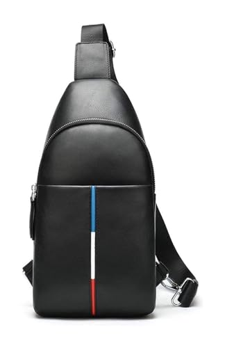 Men’s Leather Sling Bag, Crossbody Chest pack, Casual Shoulder Daypack for Hiking, Travel, Sports