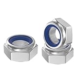 GUEEYUAW 100 Piezas Tuercas Hexagonales M4, Acero Inoxidable 304 A2 V2A DIN 985 Tuercas Autoblocantes