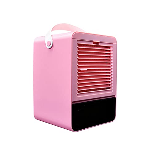 KACEPAR - Ventilador compacto evaporativo de verano, ventilador portátil de aire acondicionado, purificador de humidificador de aire USB, para oficina en casa, escuela, color rosa