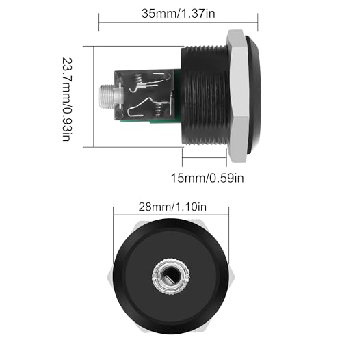 Conector Panel 3.5mm TRS Hembra Estéreo MEIRIYFA miniatura 2
