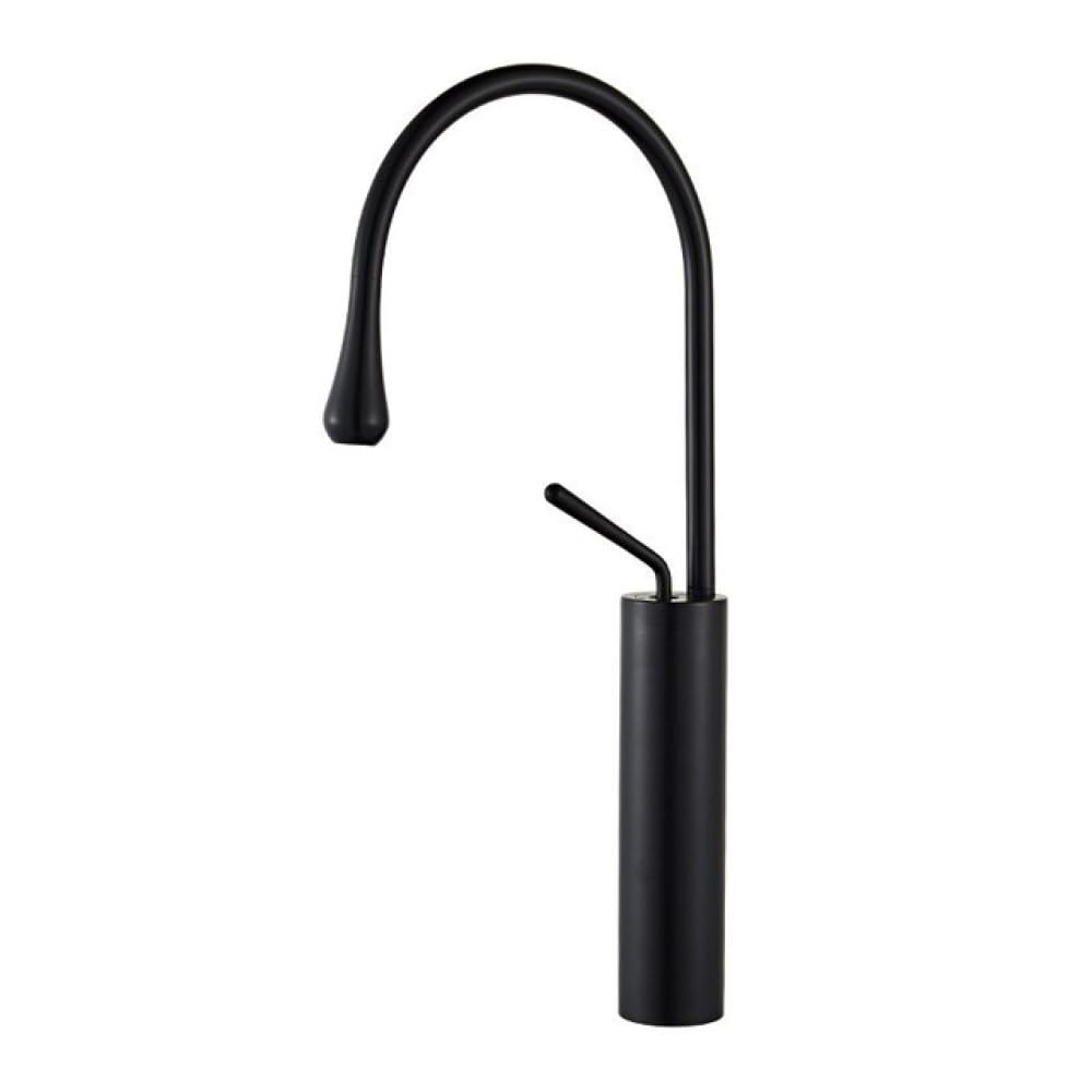 Mitigeur de lavabo haut noir mat en laiton rotatif pour salle de bain moderne
