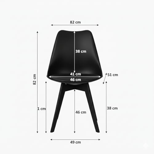 Image of Modern Black Bar Stool with Padded Seat, Curved Back Design, Contemporary Style, Wooden Legs