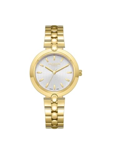 LEE COOPER Reloj analógico para mujer con correa de metal LC08057.130, oro, dorado, Pulsera LEE COOPER Reloj analógico para mujer con correa de metal LC08057.130, oro, dorado, Pulsera