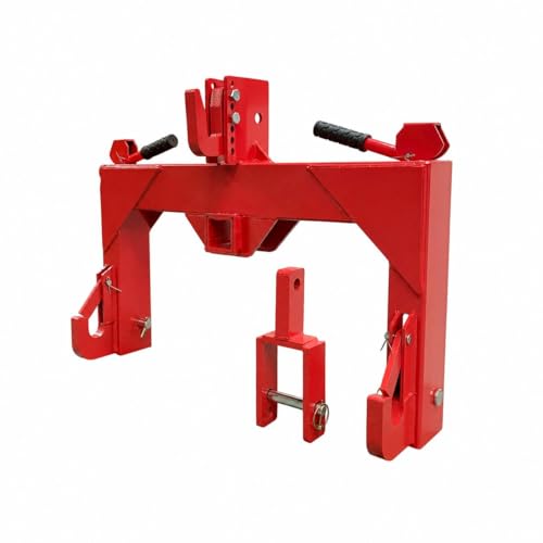 3 Point Quick Hitch with Upgrade Versatile Adapter & 2 Receiver for Category 1 Tractors 3000 Lbs 3-Pt Trailer Hitch Attachment with 5 Level Adjustable Bolt