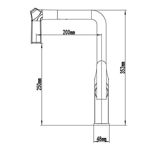 Robinet de cuisine noir avec douchette extractible et buse pivotante à 2 modes pour évier - 3