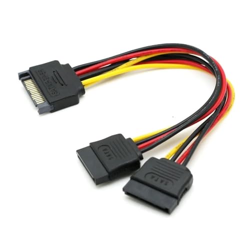 Cable divisor de energía SATA II 15P 1 macho a 2 hembras 20 cm