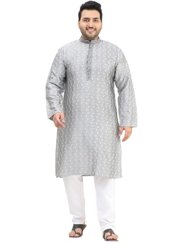 Sojanya PLUS (Since 1958), Men's Silk Blend Kurta and Off White Pyjama Set