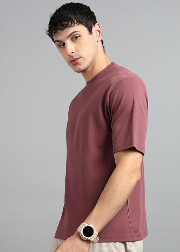 Image of Alan Jones Clothing Men's Oversized Solid T-Shirt | Premium Heavy Fabric | Crew Neck Casual Wear