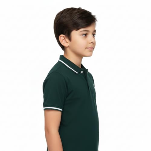 Image of Cloth Theory Boys Cotton Polo T-Shirt for Kids Regular Fit Half Sleeve Casual Summer Polo Neck T-Shirt