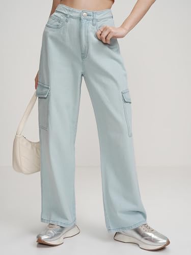 Image of Tokyo Talkies Women Cargo Jeans | Straight fit