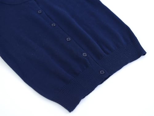 Image of ACESTAR Boys Girls Cardigan Sweater Cotton School Uniforms Solid Kids Long Sleeve Button Down Sweaters Knit Tops, 3T-12Years