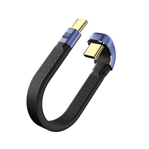 QIANRENON USB C a USB 3.1 Corto Cavo 10 Gbps Type C Maschio a USB 3.1 Maschio flessibile piatto cavo, USB 3.2 Gen 2 cavo dati 100 W PD ricarica rapida, per Tablet Smartphone, Giallo,13 cm/5.1in