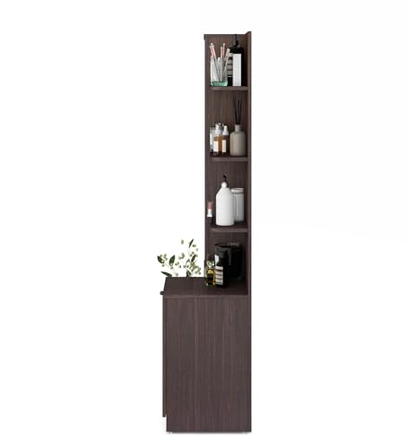 Image of Nexivo Dressing Table | Choco Walnut Finish | Including Mirror, Storage Drawers & Shelves | Knock Down Assembly | 36 Months Warranty