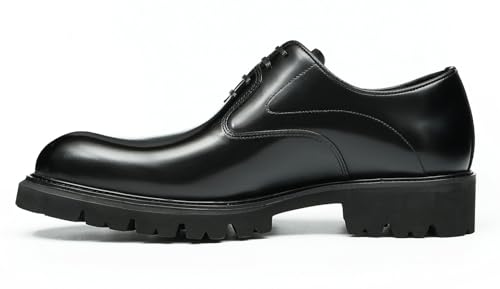 Santimon Men's Oxfords Black Formal Dress Business Shoes Comfort Leather Pionted Toe Derby Casual Shoes for Men2