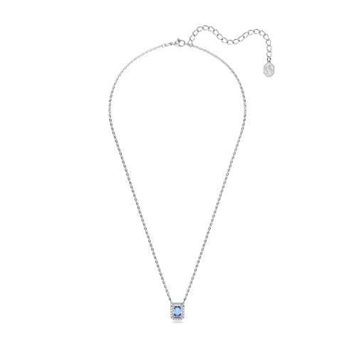 SWAROVSKI Millenia Necklace, Octagon Cut Zirconia, Blue, Rhodium Finish3