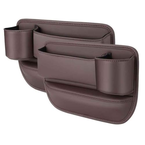 YSOLDA Organizador Relleno Hueco Asiento Coche para Fiat Marea Multipla Seicento, Cuero PU Asiento Espacio Caja Almacenamiento Bolsa Organizadora Accesorios,A/Brown
