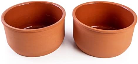 Luksyol Clay Pan For Cooking, Oven Pan, For Cooking, Handmade Cookware, Clay Pot for Oven, Terracotta Pot, Clay Pot For Cooking, Clay Pot, Deep glazed Clay Pots For Cooking, Clay Oven Pot Set, 2 Pcs
