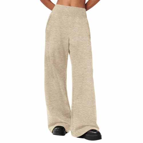 Girls Wide Leg Sweatpants Trendy Oversized Sweat Pants High Waist Baggy Joggers Lounge Pants Athletic Straight