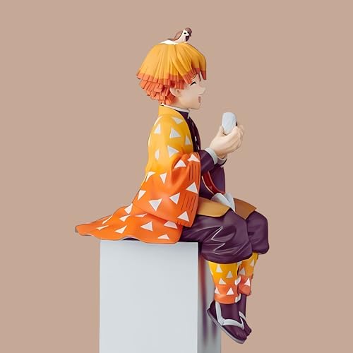 Image of Zenitsu Sitting Premium Action Figures Collectible for Office Desk, Study Table, Car Dashboard, Decoration for Anime Lovers, Fans, Kids, Collectors - Zenitsu 14cm