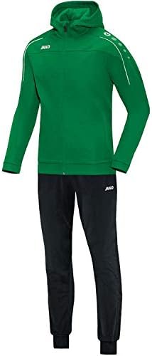 JAKO Trainingsanzug Damen Polyester Classico mit Kapuze Sportgrün Gr. 38 - Jogginganzug 2-teilig für Sport und Alltag, Jogginghose & Trainingsjacke