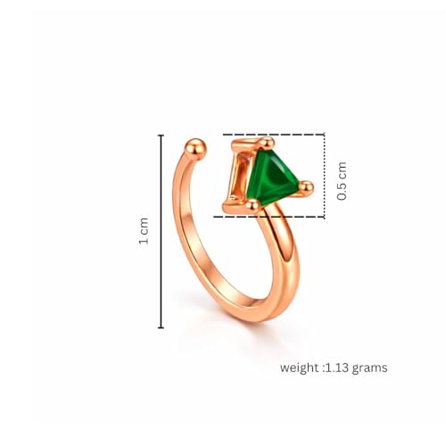 Image of Nilu's Collection Rose Gold American Diamond Non Piercing Nose Pin for Women | Elegant Flower Nose Stud | Minimal Clip-On Nose pin | Anti-Allergy | Anti-Tarnish | Office Wear | Daily Wear | office Wear | Non Piercing
