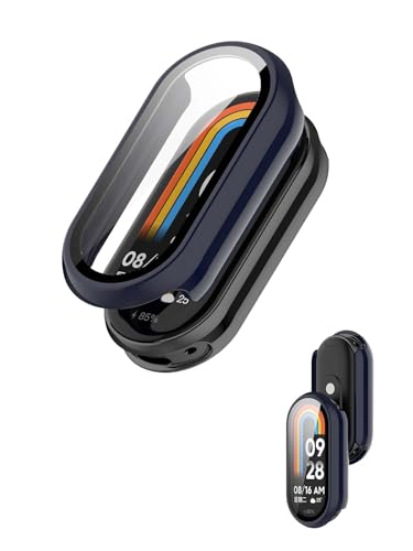 NOUKAJU Xiaomi Smart Band 10�p�P�[�X�ANOUKAJU �ی�J�o�[ SmartBand�A����9H�����K���X�t�B�����A�n�[�hPC�AXiaomi Band 10 1.75�C���`�p�X�N���[���v���e�N�^�[(�u���[)