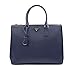 Prada 1BA786 NZV F0216 Large Saffiano Lux Women's Tote Bag Baltico Navy Blue