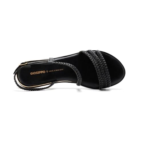 GIOSEPPO Brentwood plecione skórzane sandały, Czarny (Black), 37 EU
