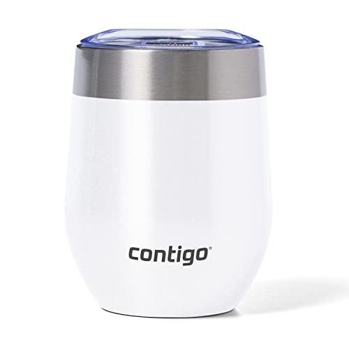 Contigo 12 Oz Travel Mug: Ultimate Leak-Proof Insulated Coffee Companion 6 Contigo River North Stainless Steel Wine Tumbler with Spill-Proof Lid, Leak-Proof 12oz Reusable Wine Glass, Dishwasher Safe & Keeps Drinks Hot or Cold for Hours, Sunbeam Gold