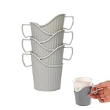 紙コップホルダー6個セット - 200~300ml対応、オフィスでのホットドリンクに最適、持ちやすく倒れにくい、マグカップ感覚で使用できる便利で安心なホルダー（グレー*6個）