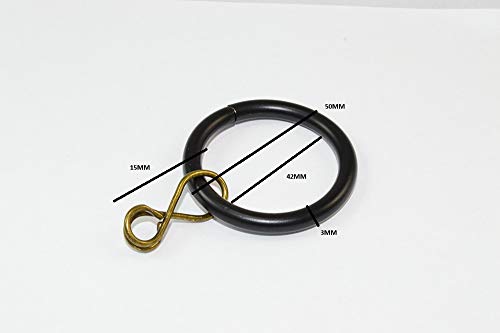 ONESTOPDIY.COM 400 X Black Steel Loose Eye ID Rod Rings (25mm ID) for Drape Curtains