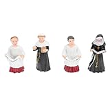 ULTECHNOVO 4 Piezas Figuras de Resina de Monjas Adornos Decorativos Occidentales para Jardín Mesa de Arena y Acuario Esculturas Detalladas para Hogar y Oficina