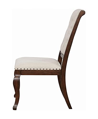 Coaster Furniture Glen Cove Dining Chairs With Button Tufting And Nailhead Trim Antique Java And Cream (Set Of 2) 110312 #TOP2