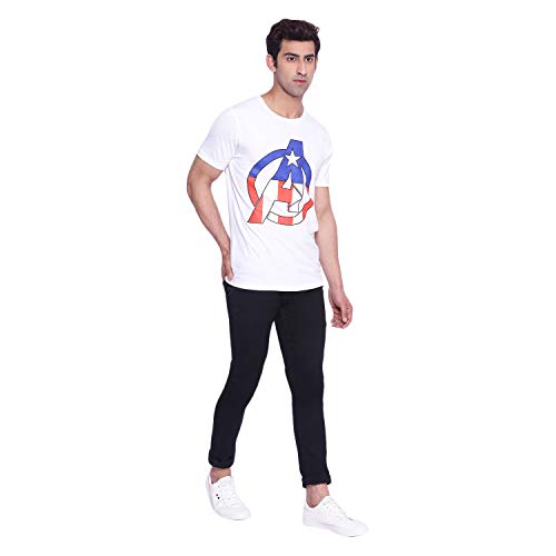 Image of Marvel Men Round Neck Short Sleeves Knitted T-Shirt