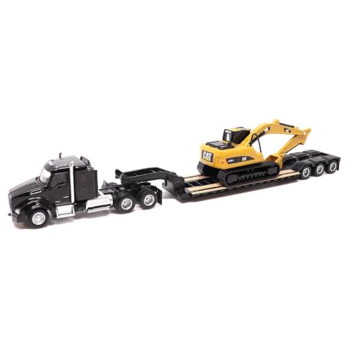 Diecast Masters | 1:87 Scale Kenworth T880s SBFS 40in-Sleeper Tandem Tractor with Lowboy Trailer and...