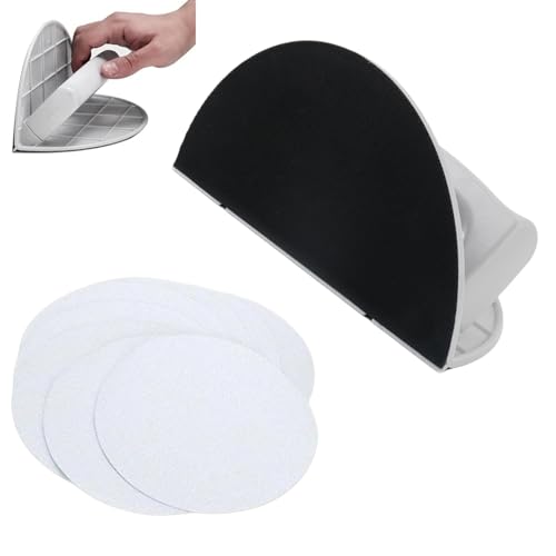 Ponceuse D'angle pour Cloison Sèche, Outil de Ponçage Multifonctionnel À Angle Semi Circulaire, Papier de Verre Demi Rond À Angle Droit Maille 180, Outil...