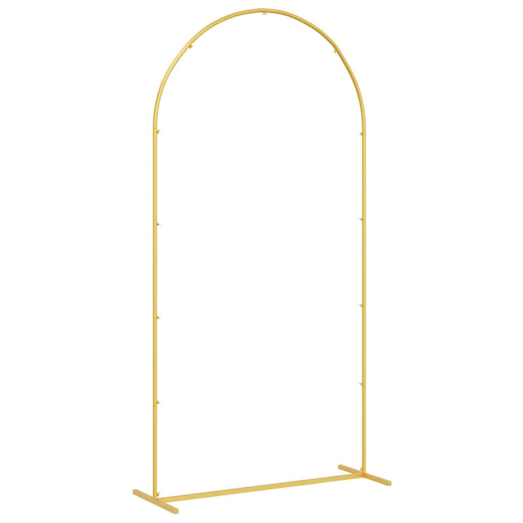Goldener Hochzeitsbogen aus Stahl, 100 x 39 x 200 cm, Gartenbogen für Hochzeit und Gartenparty, stabile Kletterhilfe für Rosen, Clematis, Weinrebe und dekorative Außenbereiche