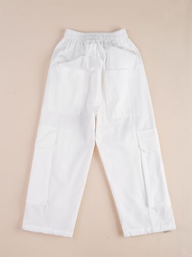 JEATHA Boys Girls Fashion Cargo Pants Casual Drawstring Joggers Sweatpants Straight-Leg Trousers with Pockets4