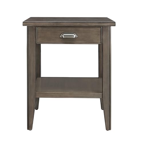 Image of Leick Home Laurent End Table, 24 inch, Smoke Gray