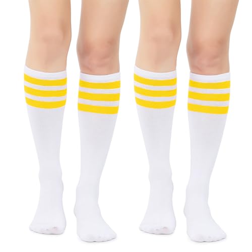 Image of Century Star Knee High Socks for Women Knee Long Striped Tube Socks Athletic Skate Soccer Stocking