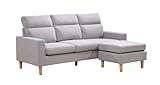 S & S Saldos y Stocks Sofa Agora + Puff Convertible en Chaise Longue 196cm Beige