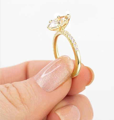 TIGRADE 2CT Engagement Ring for Women Marquise Cut Cubic Zirconia Wedding Band CZ Promise Anniversary Ring Size 3-123