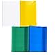 4 Schutzhüllen für Notizbücher/Bücher im A4-Format in verschiedenen Farben (Gelb/Grün/Weiß/Blau) - Für Kinder - Schule - Für Arbeit - Büro